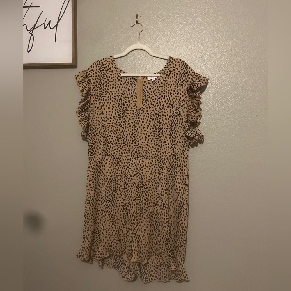 Pink Lily Animal Print V-Neck Dress